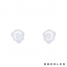 Boodles Platinum Maymay Rose Diamond Earrings